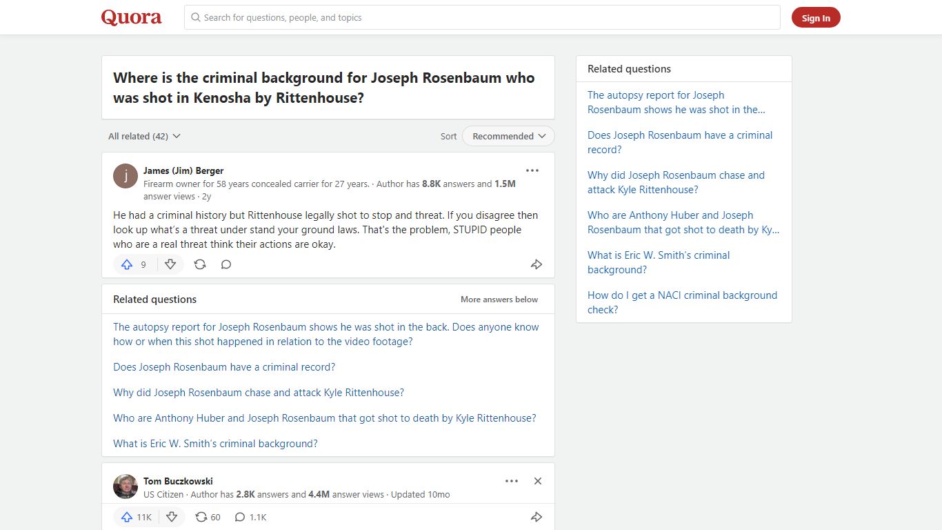 Where is the criminal background for Joseph Rosenbaum who was ... - Quora